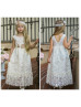 Lace Ankle Length V Back Flower Girl Dress